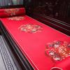Almofada de Sofá de Madeira Maciça Estilo Chinês Mogno Luxo Acessível Almofada de Sofá de Ponta Almofada Elegante Antiderrapante Cama Luohan Capa Espessada