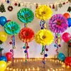 5 piezas de decoraciones de flores de papel gigantes para decoración de primavera, fiestas festivas, reuniones de cumpleaños y otros eventos festivos, con materiales de papel floral.