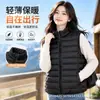 Chaleco ligero de algodón con cuello mao básico para mujer, otoño e invierno, chaqueta de algodón sin mangas con cremallera, prenda exterior para mujer, adecuada para superponer, suministro al por mayor