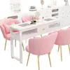 Mesa de Manicura de Doble Capa Dedicada para Salón de Uñas, Juego de Mesa y Silla Simple de Estilo Japonés Individual/Doble, Escritorio Económico para Oficina de Belleza de Uso Doméstico