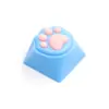 Teclado Personalizado Super Lindo de Garra de Gato Rosa Girly Silicona Suave Cola de Pez de Madera Piedra Papel Tijeras Teclado Mecánico