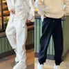 Pantalones casuales versátiles estilo americano para hombre, de corte holgado, con un corte único, adecuados para primavera y verano, transpirables, con puño en los tobillos, pantalones de pierna ancha, modernos y a la moda