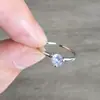 Anillo Minimalista de Zirconia para Mujer, Moderno de Lujo Ligero Diseño de Nicho Ins, Joyería de Anillo de Boda Simple y Elegante de Moissanita