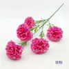 5 claveles artificiales, tallo único, flores artificiales, claveles, flores elegantes, decoración de sala de estar, arreglo floral, arte floral artificial