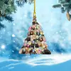 Árbol de Navidad Acrílico Plano Regalo de Navidad Colgante Decoraciones para Espejo Retrovisor de Coche en Casa Festiva
