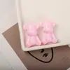 Macaron Color Sólido Colgante de Oso Acrílico Oso Violento Encanto Cadena de Teléfono Bolso Llavero Accesorios DIY