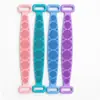Rascador de espalda de tira larga de doble cara, toalla de baño para eliminar lodo, correa de baño exfoliante de silicona suave, colgable