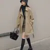2026 Novo Estilo Coreano Toque de Luxo Comprimento Médio Popular Versátil Estilo Britânico Casaco Trench Coat da Moda Peça de Roupa Externa Feminina Primavera Outono