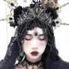 Nuevos Accesorios para el Cabello de Halloween Estilo Oscuro Disfraz cos Lolita Halo Virgen Corona Tiara Corona de Cabello Gótica