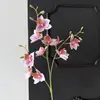 Orquídea Phalaenopsis artificial de 3 puntas con tacto realista, adecuada para decoración de bodas, arreglos florales, decoración del hogar y materiales florales