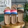 Pantuflas de Lino para Primavera, Otoño y Verano, Pantuflas de Verano Tejidas de Paja de Ratán con Suela Gruesa para Hombres y Mujeres, Adecuadas para Uso en Casa y en Interiores