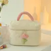 Bolsa de Maquiagem de Veludo Personalizada para Viagem Portátil com Compartimentos para Viagens de Negócios Bolsa de Armazenamento de Artigos de Higiene Pessoal de Grande Capacidade