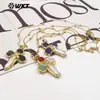 Wt-Jn284 Alta Calidad Nuevo Color Cruzado Piedra Preciosa Perla Chapado en Oro de 18K Colgante Joyería Collar