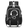 Mochila Luminosa para Aluno do Ensino Médio de Comércio Exterior, Mochila da Moda Repelente à Água de Grande Capacidade, Mochila Casual de Armazenamento para Viagem com USB
