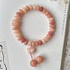[Para Wei Zhao] Raiz de Bodhi de Jade Branco Pulseira 108 Fornecimento ao Vivo Contas de Ábaco Rosa Estilo Antigo Literatura Brincadeira Contas de Buda Feminino