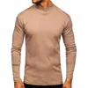 Camiseta de manga larga con cuello alto grueso y cálido para hombre de otoño e invierno europea y americana, camiseta interior de comercio exterior para hombre, cuello medio alto de terciopelo alemán para hombre