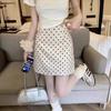 Falda Casual Versátil Francesa de Lunares Blanco y Negro para Mujer Verano 2025 Cintura Alta Adelgazante Ceñida a las Caderas Falda de Corte A para Figuras Petitas