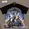 2026S Transfronterizo Em Marca de Moda Americana Ángel Retro Logo de Pedrería Hip-Hop Holgada Manga Corta Estampado Completo Camiseta de Pareja