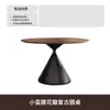 Mesa de Jantar Redonda em Madeira Maciça Estilo Francês Meio do Século Novo Modelo 2025 Preto Alto Padrão Casa Creme Claro Retrô Estilo Família Americana
