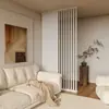 Pantalla Divisoria de Puerta de Entrada de Madera Maciza con Columnas Giratorias para la Sala de Estar, Bloqueando la Recámara y Cubriendo la Cama, de Piso a Techo