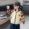 Chaquetas de Primavera y Otoño para Niños, Tops Casuales de Dibujos Animados Elegantes Estilo Coreano para Niños, Ropa para Niños Pequeños y Mayores, Comercio Exterior