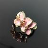 Moda Coreana para Mujer Anillo Exagerado de Personalidad Flor de Jardín de Rosas Gardenia Anillo de Flor de Aceite Pintado con Cristal