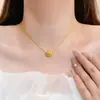 Colar Flor Dourada para Mulheres, Acessório de Luxo de Alto Padrão de Nicho, Corrente Exquisita para Clavícula, Novo Estilo Chinês, Aço Titânio, Não Desbota