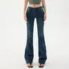 Jeans acampanados de cintura baja estilo retro americano para chicas sexys, corte ajustado, ligeramente elásticos, versátiles, pantalones largos, disponibles para envío directo