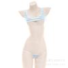 Lingerie Sexy Estilo Mangá Listrada Puro Desejo Conjunto de Três Peças Estilo Japonês Harajuku Menina Bikini Quarto Privado Seios Pequenos Parecem Maiores