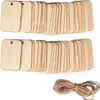 En stock: Tarjetas de etiquetas de madera en blanco para regalos y decoraciones DIY, tarjetas de deseos, tarjetas de registro y marcapáginas de madera - 50 piezas
