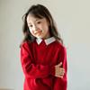 Suéter 100% Lana Tejido Camiseta Básica para Niños y Niñas Suéter de Cuello Medio Alto Jersey Bebé Color Sólido Suéter para Niños Grandes