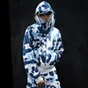 Sudadera con capucha de dos piezas con estampado de camuflaje de dopamina transfronteriza de Amazon, cárdigan sudadera retro de otoño/invierno