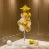 Decoraciones de Piso de Árbol de Globos Azules para Niños para Montaje de Fiesta de Cumpleaños de Bebé, Decoraciones de Mesa para Ambiente de Fiesta y Columnas de Pie