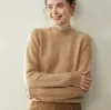 Top Térmico de Punto de Cachemira Baicai Rong para Mujer, Suéter de Punto Trenzado de Cuello Semi Alto, Patrón Retorcido Holgado, Grueso, Casual, Cálido