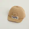 Gorra para Niños Corea del Sur Dibujos Animados Oso Bebé Gorra de Ala Suave Primavera y Otoño Nueva Bordada Versátil Protector Solar Gorra de Béisbol