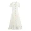 Sd Emagrecimento Novo Estilo 2026 Vestido Elegante Feminino Manga Longa Gola Polo Tricô Vazado Cintura Marcada Bodycon Saia Longa
