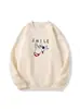 Estilo Nuevo Otoño e Invierno Diseño Simple de Dibujos Animados Perro Estampado de Letras Ropa Exterior Casual Versátil Suelta Sudadera de Manga Larga para Mujer