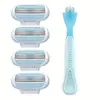 Maquinilla de afeitar para mujer con cabezal flexible, cuchillas de tres capas ultrafinas, maquinilla manual indolora con 4 cuchillas