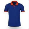 Camisa polo com lapela em cores combinando bordado de logotipo personalizado camiseta de manga curta em cores combinando estilo personalizado impressão de camisa publicitária