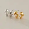 Pendientes Jieding de acero de titanio, pendientes de lujo ligero de alta gama, joyería transfronteriza de oro de 18 quilates, pendientes de acero inoxidable que no se decoloran