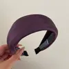 Faixa de cabeça com esponja de cetim de seda, cobertura total, aba larga, visual de alta qualidade estilo francês, popular online, acessório de cabelo com faixa de seda de coroa alta