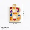 Pendente de Letra Inglesa Colorida Europeia e Americana Versátil DIY Colar Pulseira Joia de Liga Metálica Pingente