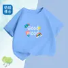 2230# Camiseta de Manga Curta para Meninos e Meninas Verão Nova Média-Grande Estilo Ocidental Infantil Algodão Puro Infantil Confortável Respirável Camiseta Top