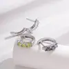Nuevos Pendientes de Piercing para Oreja Hensen con Circonita Incrustada para Otoño e Invierno, Aguja Recta, Hebilla de Oreja Exquisita, Diámetro Interior de 8 mm, Pendientes para Niña, Pendientes
