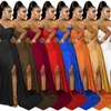 Selección de 8 Colores de Nuevos Vestidos Largos Ajustados de Fiesta Elegantes y Modernos, de Color Sólido, de un Hombro, sin Mangas para Mujer
