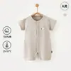 Mameluco de Algodón Delgado de Manga Corta para Bebés de Verano, Ropa de Dormir Unisex de Clase A, Traje para Gatear, Ropa de Casa