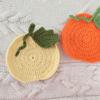 Nuevo Posavasos Tejido Hecho a Mano Transfronterizo de Amazon Calabaza Naranja Halloween Posavasos Aislante Térmico Mantel Protegiendo Mesa Tesoro