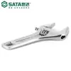 Llave Inglesa Ajustable Autorizada por la Marca Sata/Shida, Apertura Grande, Mango Corto, 6-12 Pulgadas 47232 47233 47234