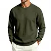 Sudadora casual masculina de manga longa, estilo americano, outono/inverno 2026, mais vendida, corte solto, peso pesado, forrada com fleece, gola redonda, versátil