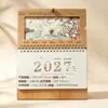 Ornamento de Mesa Cultural e Criativo Estilo Chinês Cidade Proibida Presentes Publicitários de Madeira Calendário do Ano do Cavalo Calendário de Mesa Personalizado de Ferro e Madeira Sólida